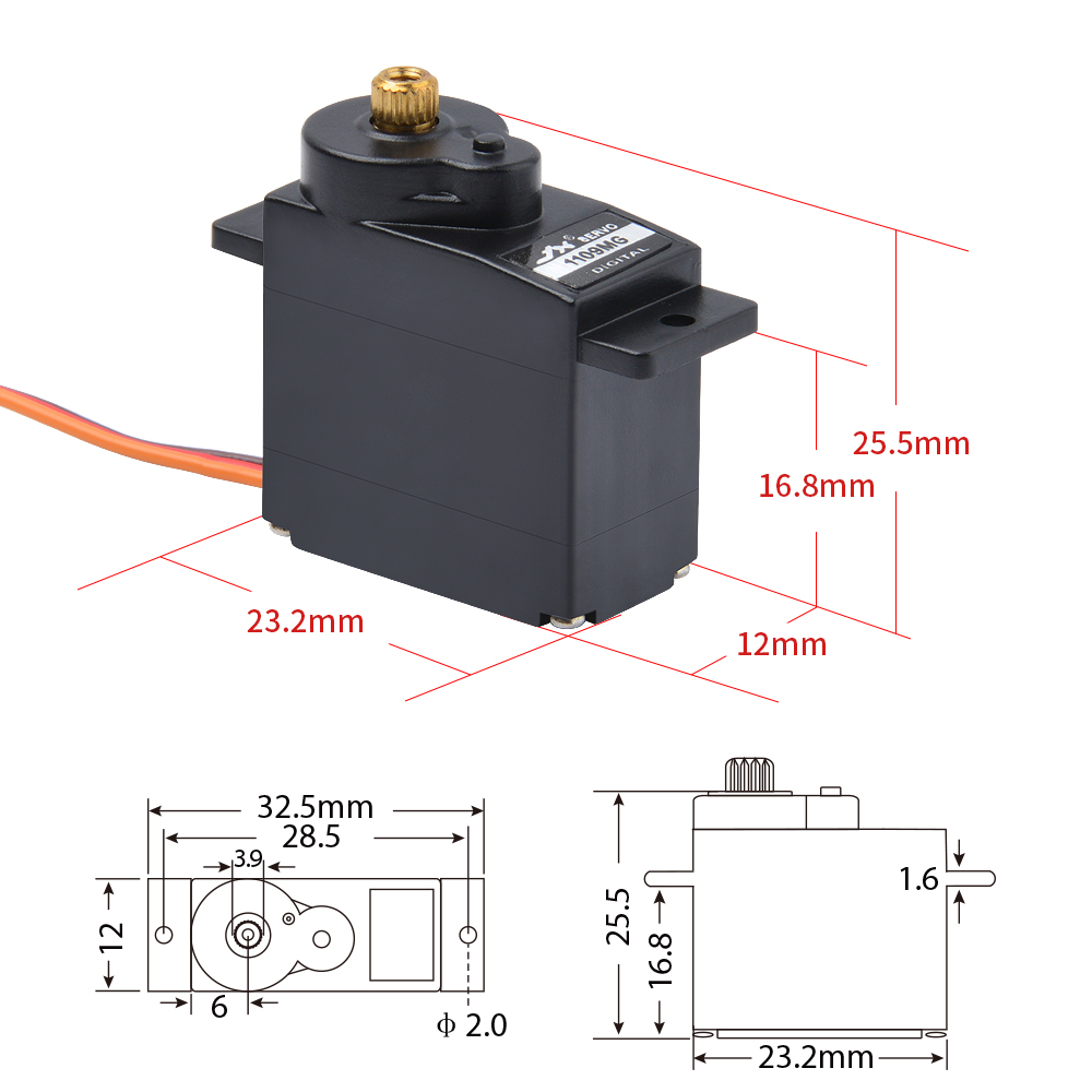 1/2/4 PCS JX Servo PDI-1109MG  - огляд і ціна Robot Arm Motor
